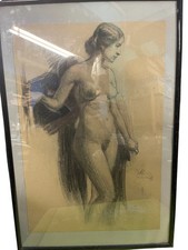 Signierte Radierung Frauenakt