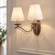 Wandleuchte Antik Stoffschirm