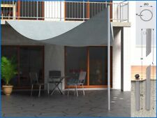 Edelstahl Sonnensegel Stange Mast Beschattung Halter Inkl. Öse Bodenhülse VA V2A