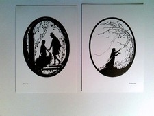 Märchen, Allerleierauh, Aschenputtel, Scherenschnitt, Schattenbild, 2 Künstler A