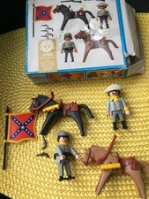 playmobil 3783 vintage Set Südstaatler mit Fahne und Pferden