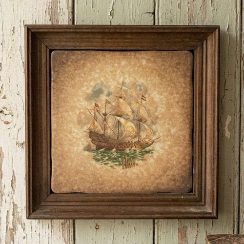 Gerahmtes wandbild segelschiff - gerahmtes,