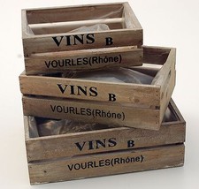 Deko Holz Weinkiste 3er Set