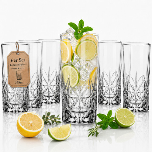 6er set 375ml trinkgläser - 6er,