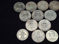 12 x 3 Reichsmark Silbermünzen 196,5 Gramm