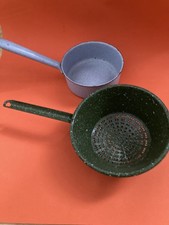 Altes Emaille Sieb mit Griff