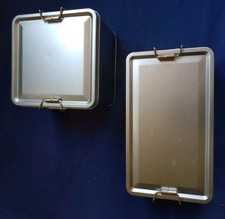 2 Stück Brotdosen, Keksdosen, Set aus 2 Boxen Edelstahl mit Verschluss, Lunchbox