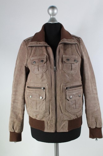Tom tailor braune leder - braune, leder-jacke