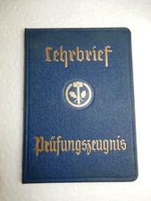 Lehrbrief / Prüfungszeugnis im Bäckerhandwerk Gesellenprüfung 1938  in Eisleben