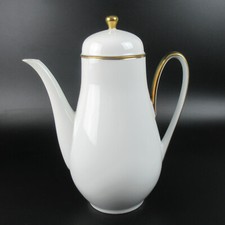 Hutschenreuther Hohenberg Porzellan Kaffeekanne Serie Olivia 63 weiß + Goldrand