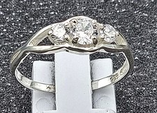 Sterling Silber 925 Solitär Ring filigran zierlich 3 Steine auch vergoldet