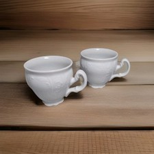 2 Espressotassen Kleiber Porzellan Weiß Regnitzlosau Mokkatasse Tasse 