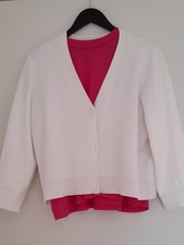 your FACE Damen Strickcardigan 42 Natur Weiß Strick Jacke V-Ausschnitt Langarm