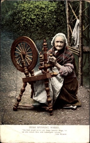 Irland frau am - am, spinnrad