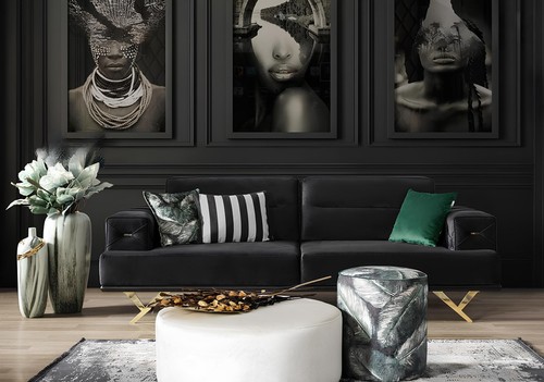 Schwarzes edelstahl sofa - edelstahl,