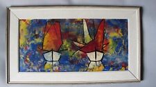 Gemälde Boote von Heino Breilmann ( 1921 - 2001 ) Zyklus 50 Segelboote