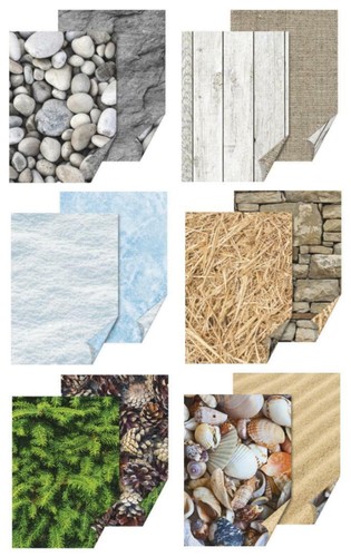 Deko karton natur motive - 4x, deko-karton