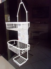 Miomare Duschablage pulverbeschichtetes Eisen weiß zum Einhängen ohne bohren