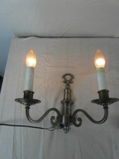 Wandlampe Sölken Messingoptik Silberfarben Jugendstil Wandleuchte Aluguß  o9c6