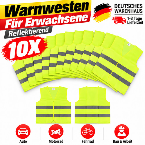 10er pack warnweste - 10er,