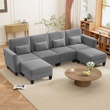 280 cm Ecksofa mit 2 Ottomane