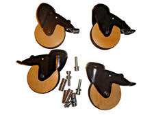 4x TENTE Design-Lenkrolle Transport-Rollen Hochwertig aus HOLZ