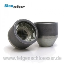 Sicustar Felgenschloss Mutter | M12x1,5 | Kegel 60° | SW 19