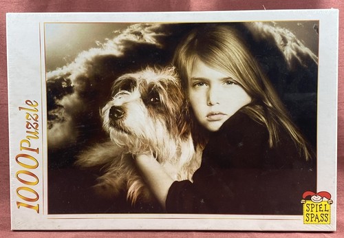 Puzzel mädchen mit - hund, 1000