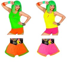 80er Jahre hot pants - neon pink/orange mini shorts -  Standardgröße