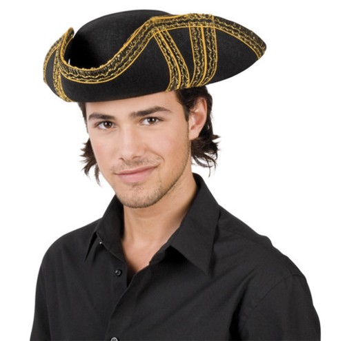 Schwarzer dreispitz piratenhut - schwarzer,