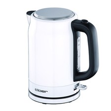 CLOER 4521 Edelstahl-Wasserkocher Teekocher Edelstahlbehälter 2000 Watt weiß