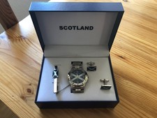 Schottland Set Armbanduhr Manschettenknöpfe Krawattenklammer Marke Scotland