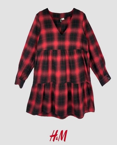 Rotes kleid v ausschnitt - kleid, h&m