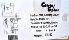 Citrin-Solar Pumpenblock SenCon OEM 2 Strang DN 20 DeltaSol BS CS 1.2