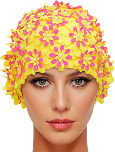 Badekappe mit blumenmuster - badekappe,