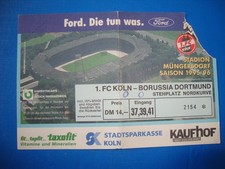 95/96 Ticket 1. FC Köln BVB Borussia Dortmund Eintrittskarte Sammler Bundesliga