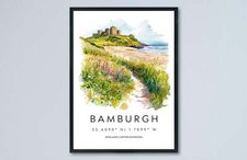 Bamburgh Castle Aquarell