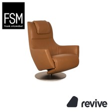 FSM Stand Up Leder Sessel Braun Camel elektrische Funktion Aufstehhilfe Akku