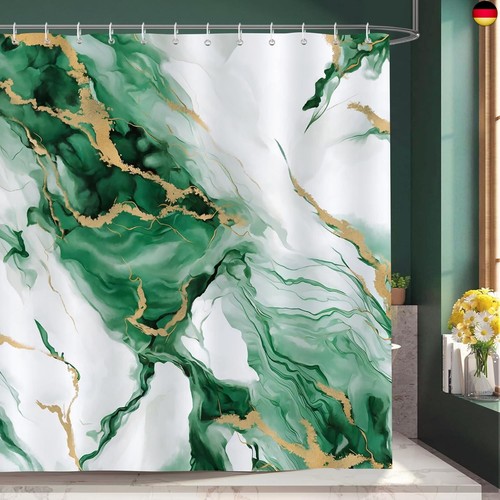 Duschvorhang marmor grün gold - marmor,