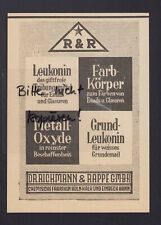 KÖLN-KALK EINBECK, Werbung 1929, Dr. Rickmann & Rappe GmbH Chemische Fabriiken