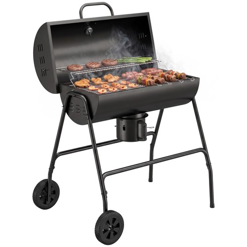 Holzkohlegrill aus metall - aus,