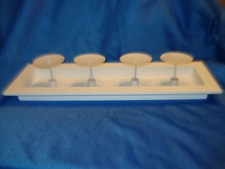 großer weißer rechteckiger Kerzenständer für 4 Stumpenkerzen,IKEA, 50 cm x 18 cm