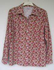 Damen Bluse Größe 40 bunt geblümt Langarm Baumwolle warm angerauht