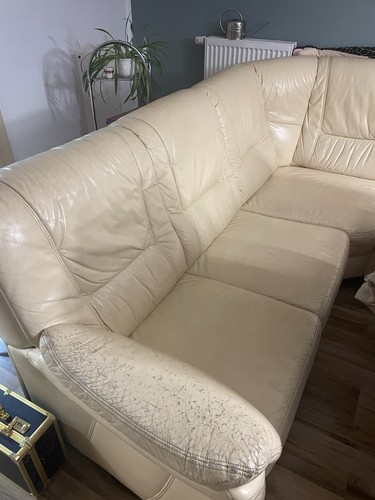 Ledercouch beige 5 meter - beige,