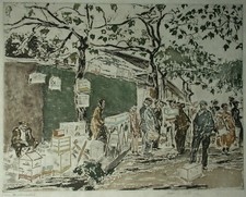 Max Pollak (Prag 1886-1970 California) Paris: Vogelmarkt (Birdmarket)