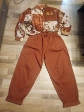 Set Ballon-Hose und Bluse Einheitsgröße Rostbraun