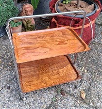 Dinett Teewagen  Braun Servierwagen Klapptisch 70er Bremshey GERINOL 004