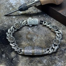 Handgraviertes Silberarmband