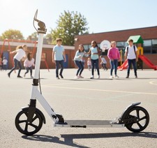 FULLY BIG WHEEL Alu Scooter 20 cm Roller gefedert BREMSE FEDERUNG Weiß 83 b