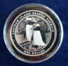 Neuseeland 1 Dollar 2020, Silber, Chatham Island Crested Penguin, 1 Oz Ag999